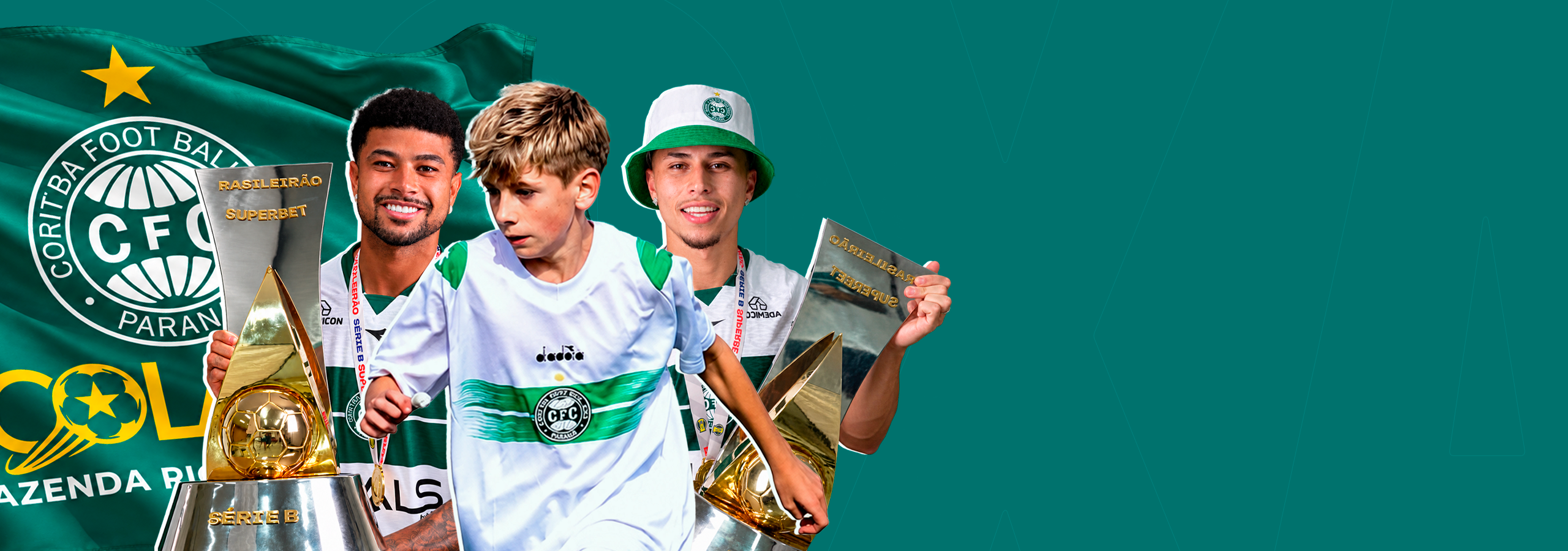 Alunos da Escola Coxa com o uniforme do Coritiba